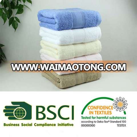 100% Combed Cotton Dobby Plain Dyed Bath Towel with Stock