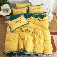 Wholesale Korean Style Lace Design Luxury Four-pieces Bedding Set Fitted Sheet